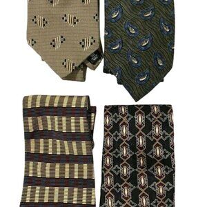 Vintage Bill Blass Necktie Lot 4 Neutrals Office Business Career Classic